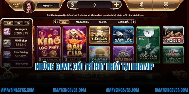 Những game giải trí hot nhất tại Nhatvip
