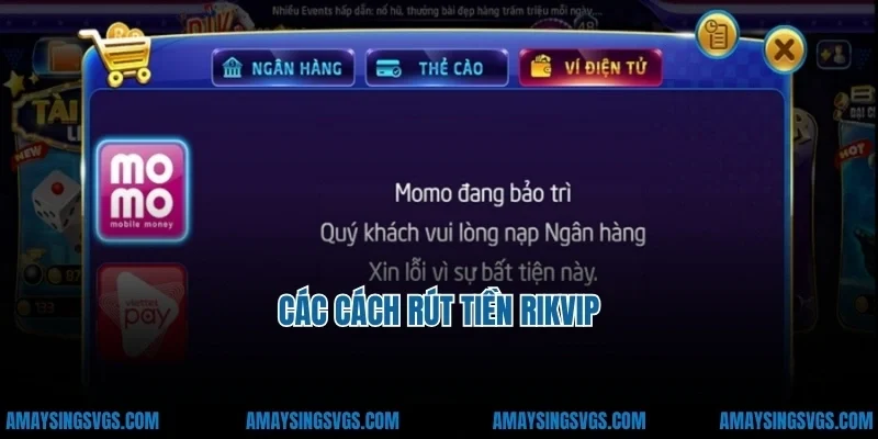 Các cách rút tiền rikvip
